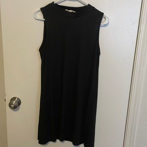 Basic high neck black sleeveless dress